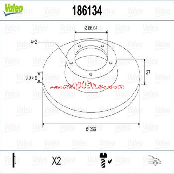 Ön Fren Disk Takım 305-405-BX Havasız - 4246.A9