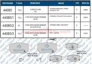 Ön Fren Balatası Doblo 1.3 Mtj-Linea-Stilo  1.6 Mtj İki - 77365379