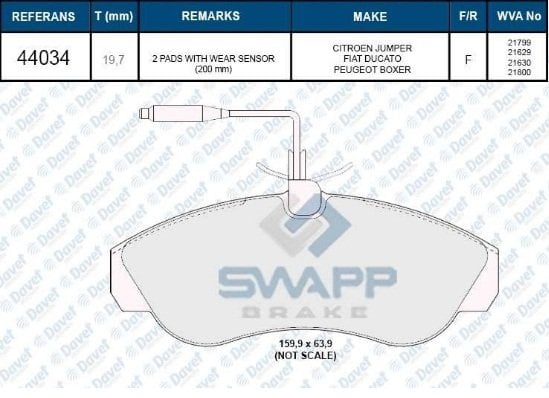 Ön Fren Balatası Boxer-Ducato-Jumper EM 18Q Kablolu Yaylı - 4251.18
